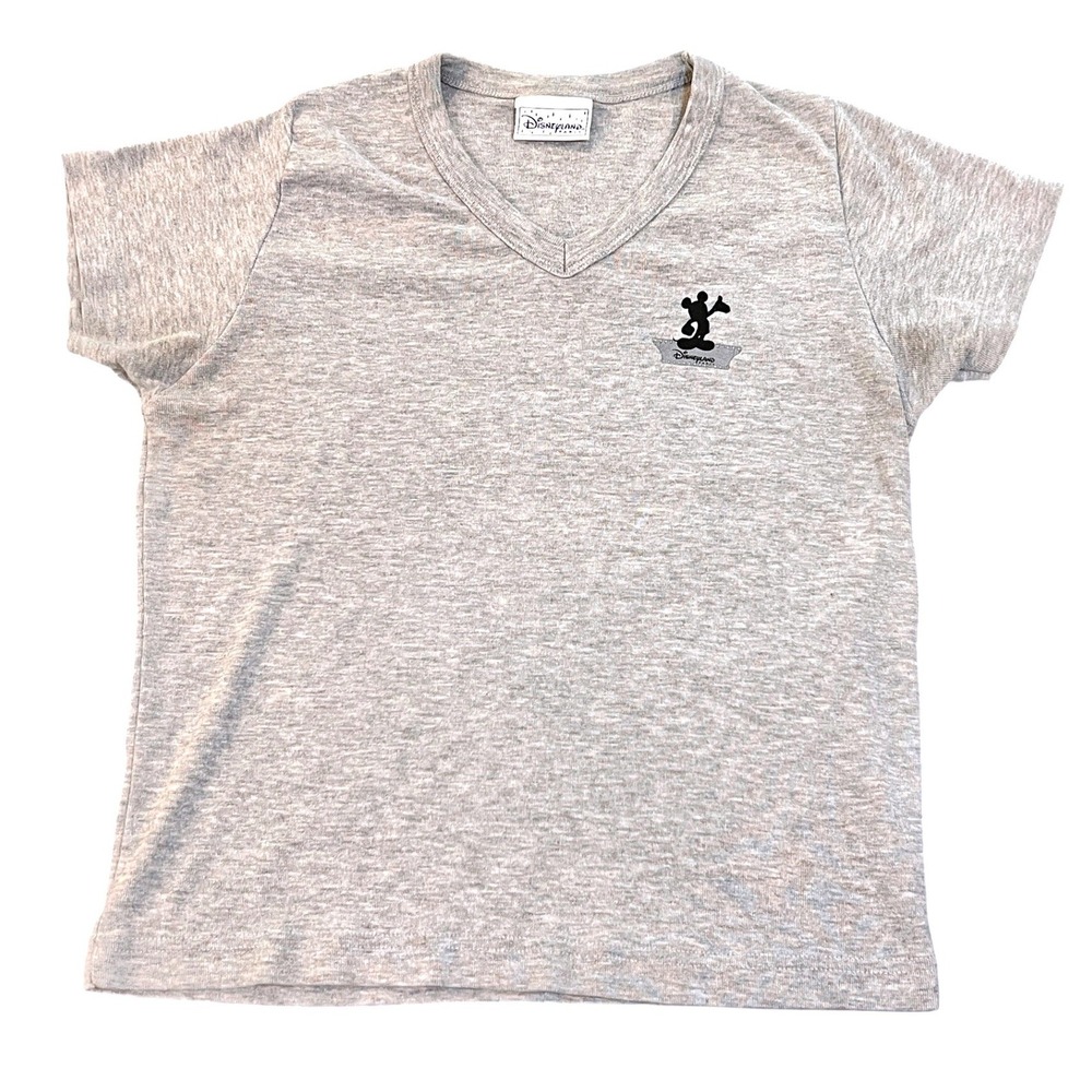 Vintage Disneyland Mickey Minnie Goofy Pluto Tee Youth L  Gray Y2K Disney Park